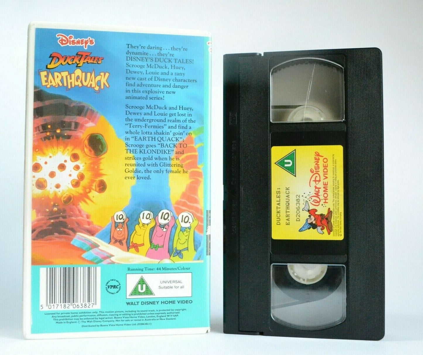 Duck Tales: Earthquack - Walt Disney - Animated Series - Children's - Pal VHS-