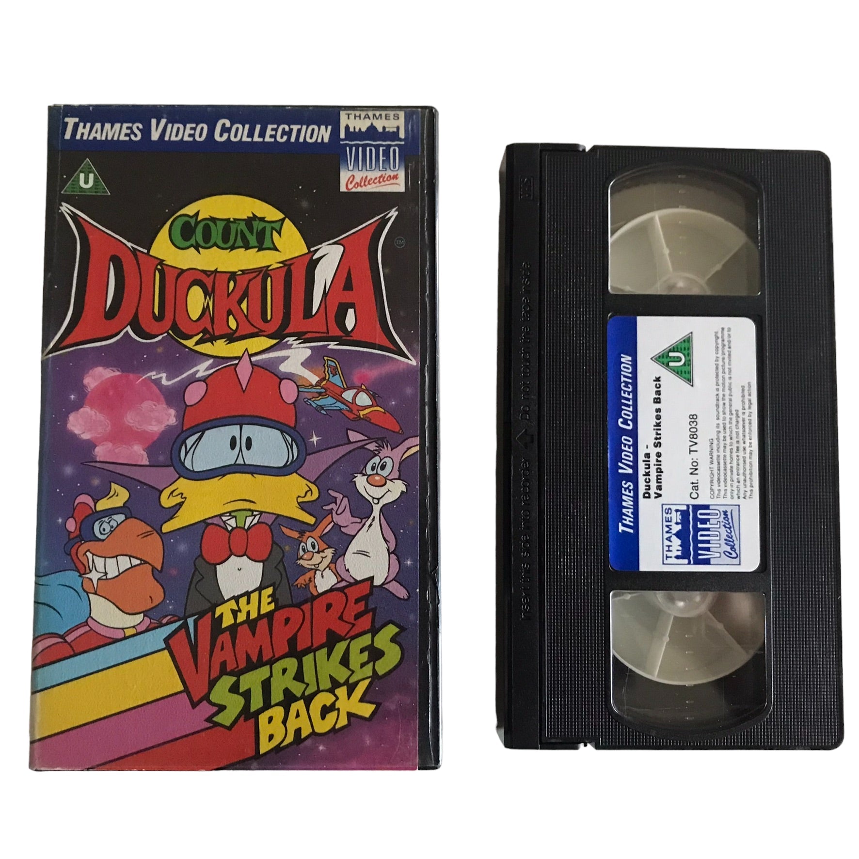 Duckula - Vampire Strikes Back - Thames Video - TV8038 - Kids - Pal - VHS-