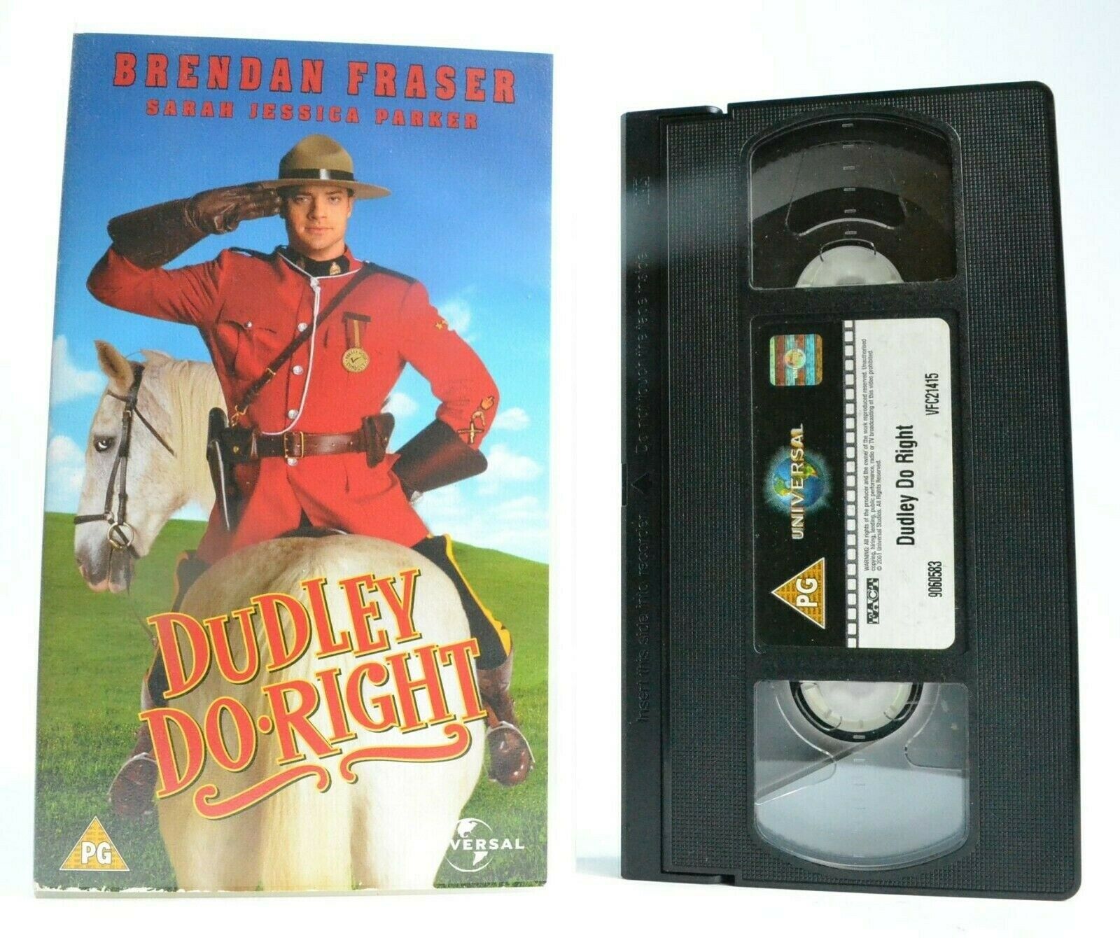 Dudley Do Right (1999): Action Adventure - Brendan Fraser - Children's - Pal VHS-