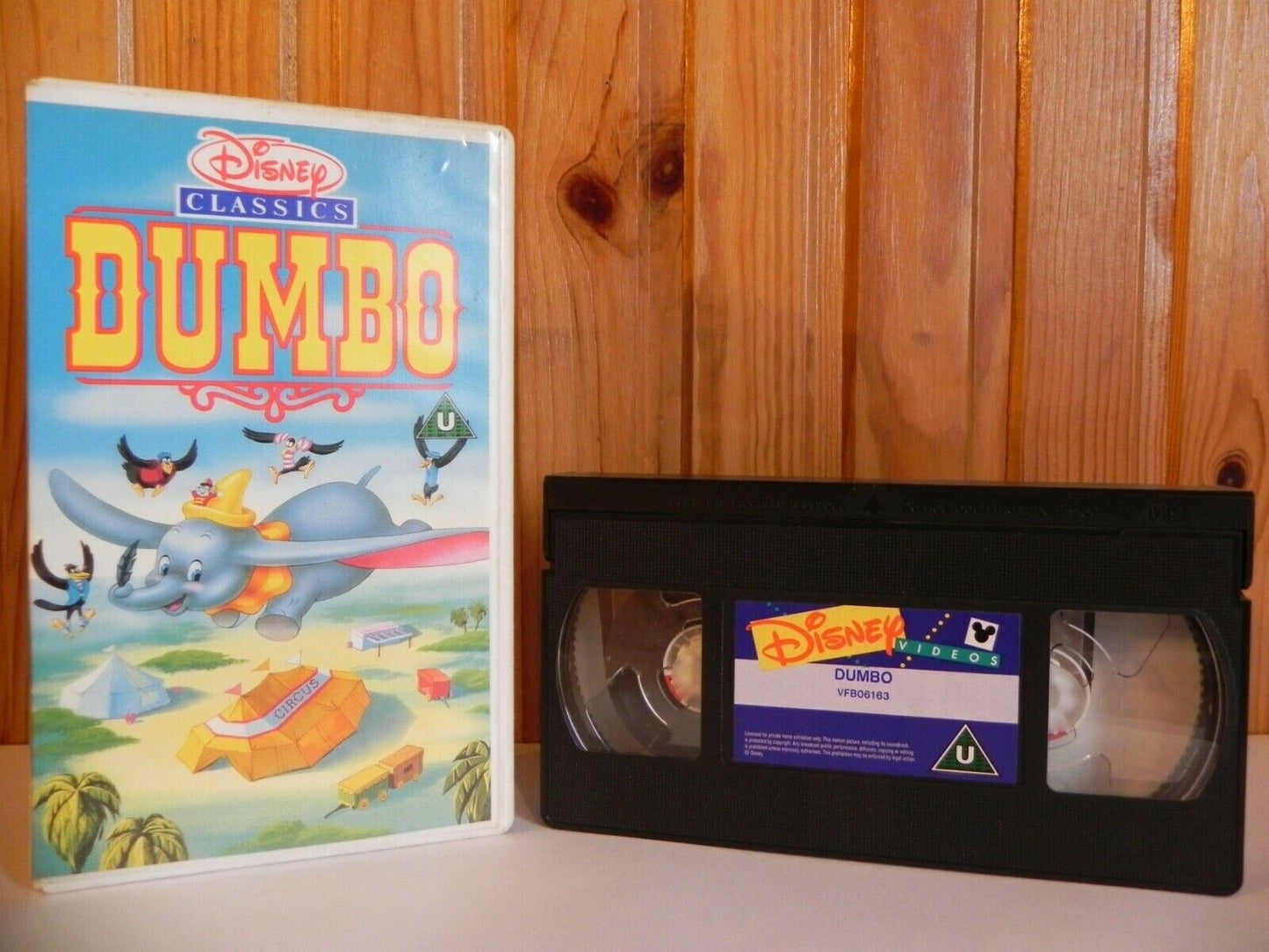 Dumbo The Flying Elephant: Disney Animation - Rare Yellow Spine - Children's VHS-