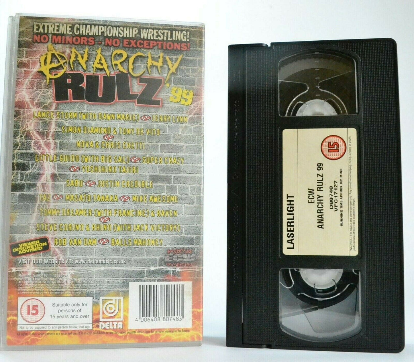 ECW Anarchy Rulz '99 - Extreme Championship Wrestling - Rob Van Dam - Sabu - VHS-