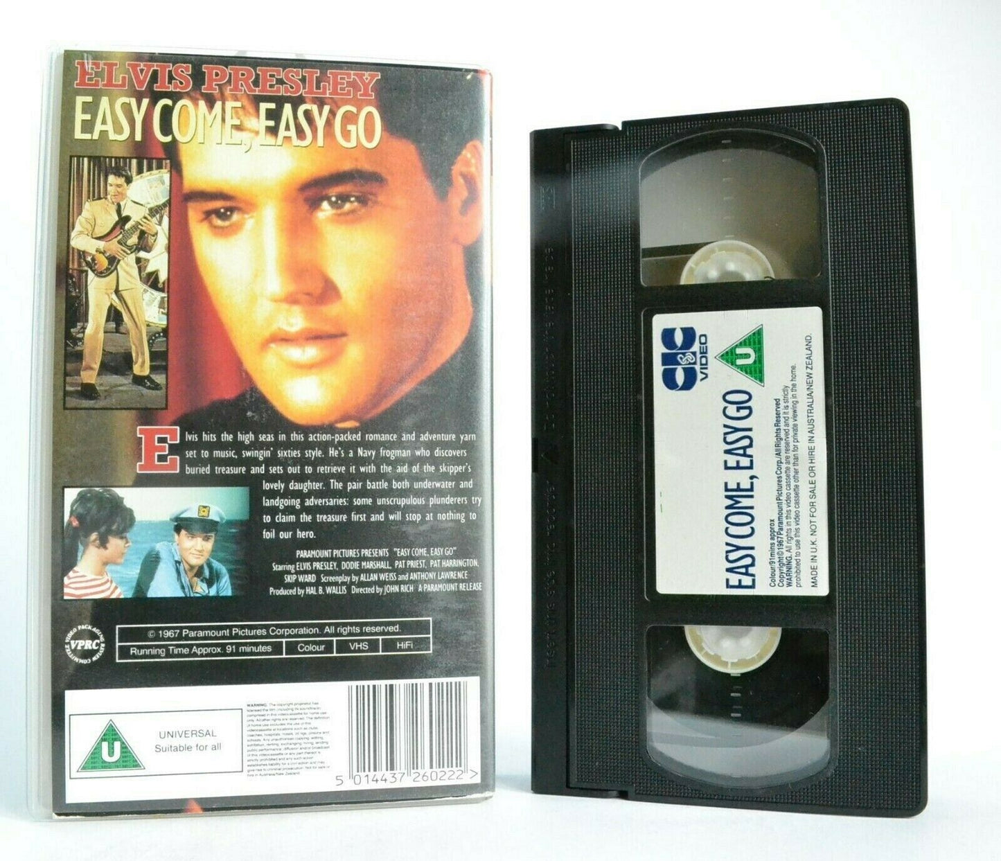 Easy Come, Easy Go (1967): Elvis Presley 23rd Film - Musical Comedy - Pal VHS-