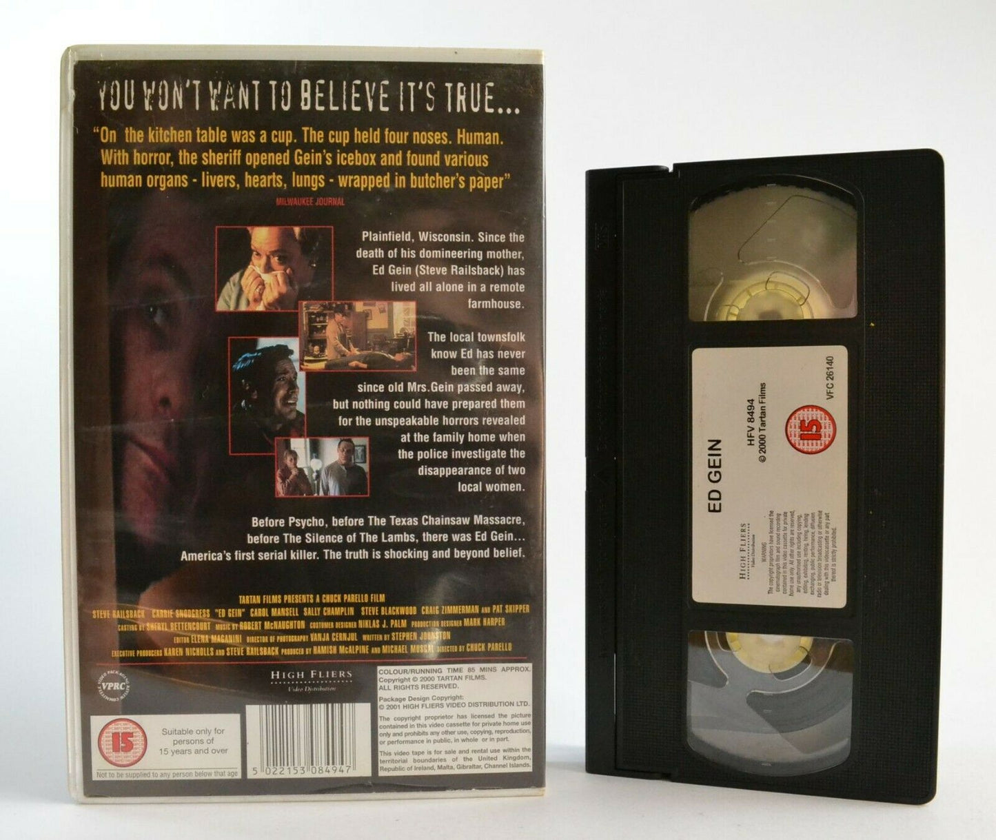 Ed Gein: Based On True Events - Psychotic Serial Kiler - Large Box - Pal VHS-