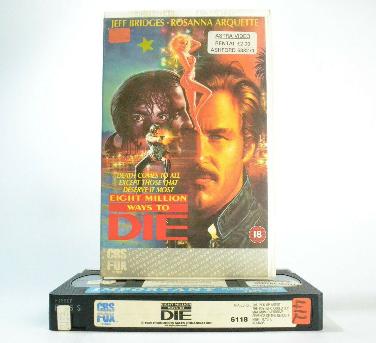 Eight Million Ways To Die: CBS/FOX (1988) - Thriller - Jeff Bridges - Pal VHS-