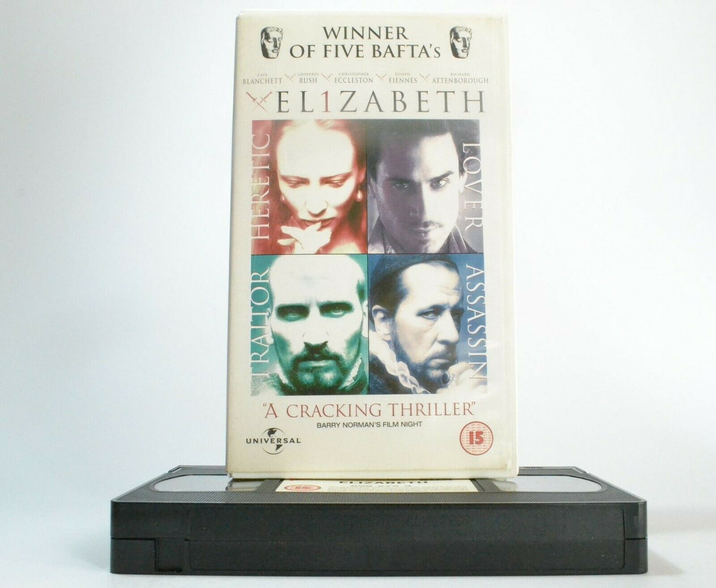 Elizabeth(1998): British Biographical Drama - Cate Blanchett/Geoffrey Rush - VHS-