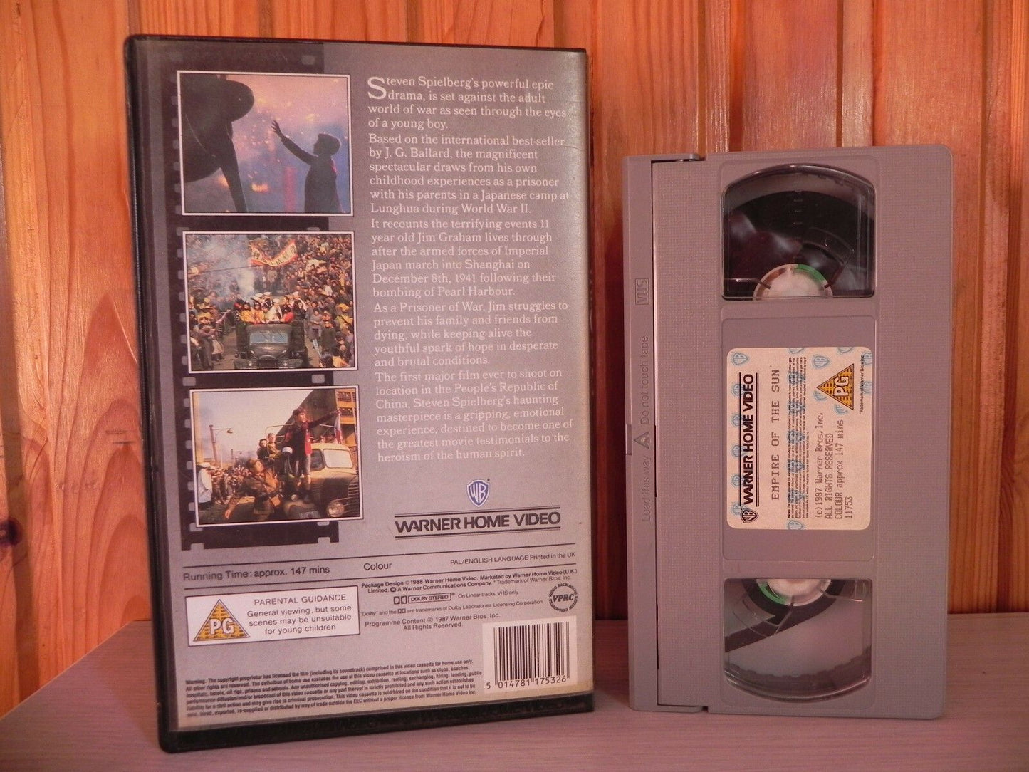 Empire Of The Sun (1987): Drama - Warner; Large Box [Rental] Christian Bale - Pal VHS-