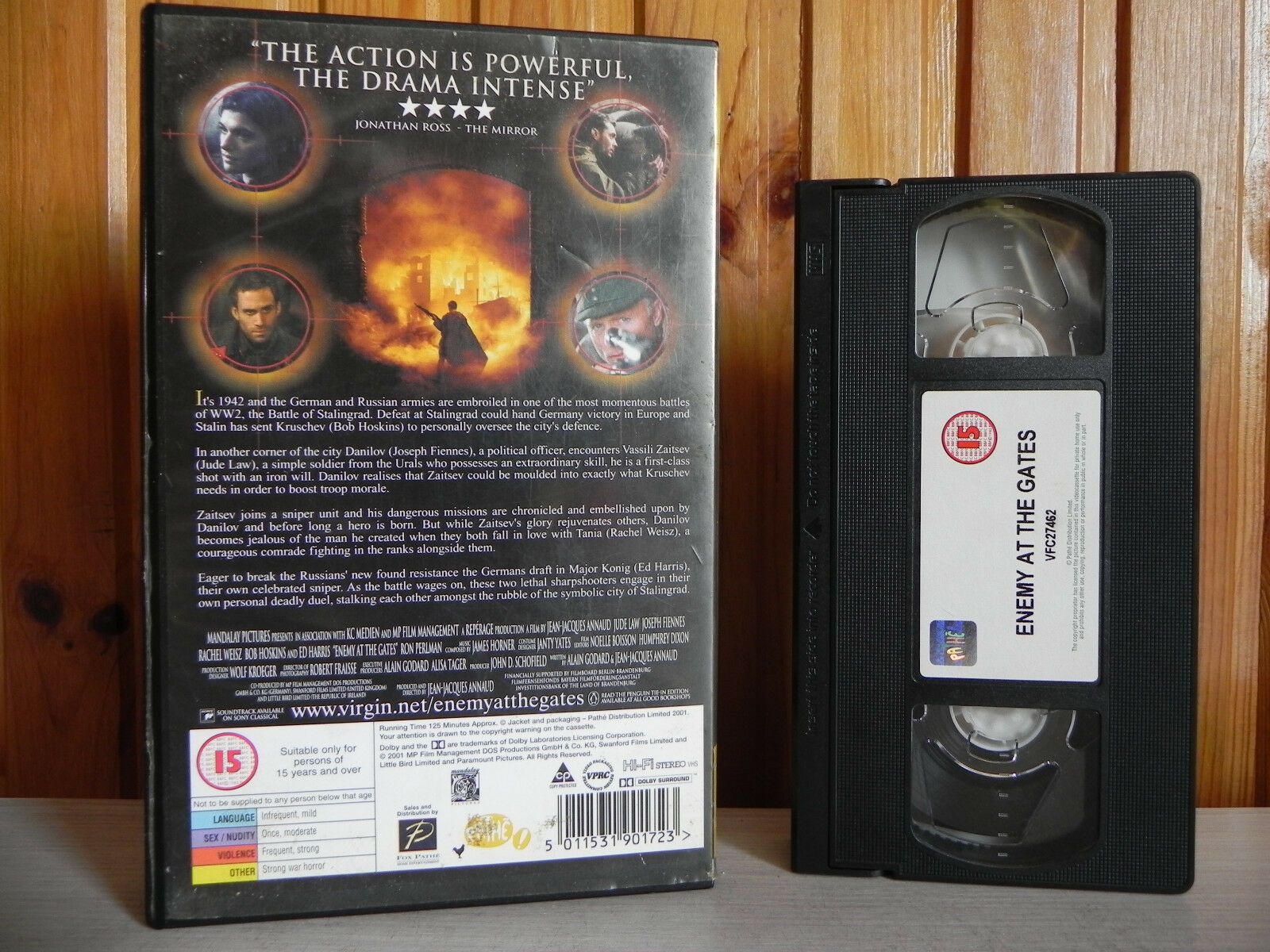 Enemy At The Gates - Pathe! - Drama - Jude Law - Rachel Weisz - Large Box - VHS-