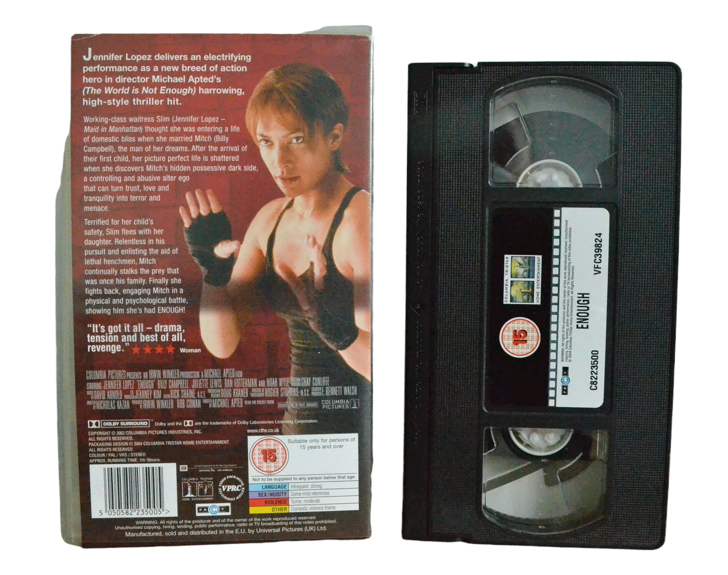 Enough - Self Defence Isn't Murder - Jennifer Lopez - Columbia Tristar Home Entertainment - Vintage - Pal VHS-