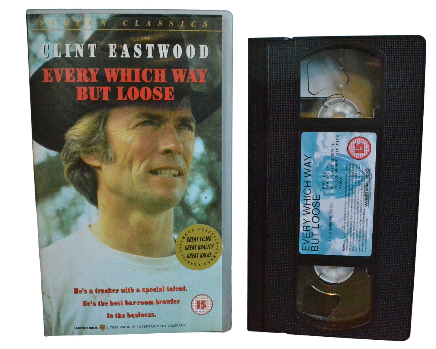 Every Which Way But Loose - CLIENT EASTWOOD - AARNER HOME VEDIO - Action - Pal - VHS-