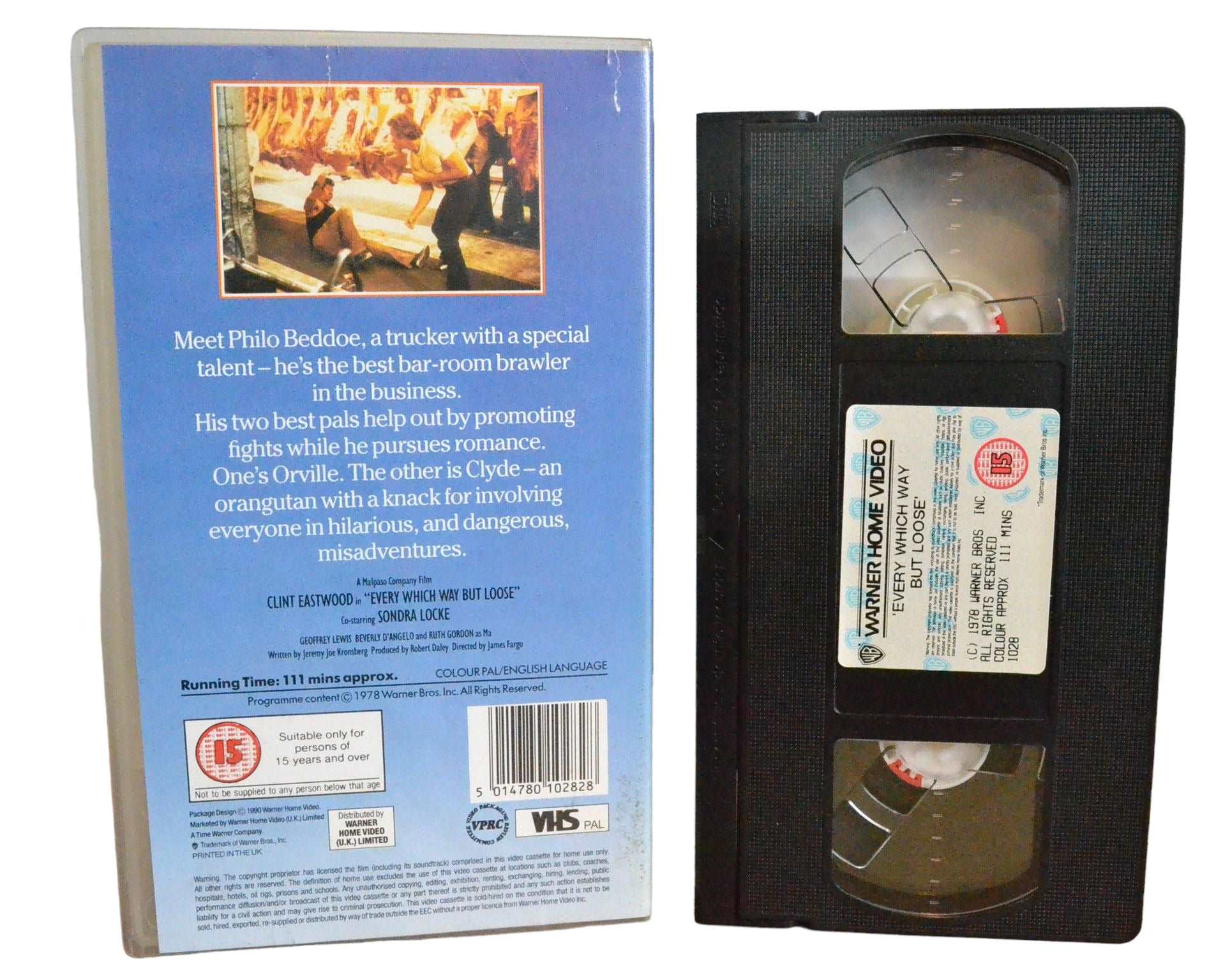 'Every Which Way But Loose' - Clint Eastwood - Warner Home Video - PES1028 - Action - Pal - VHS-