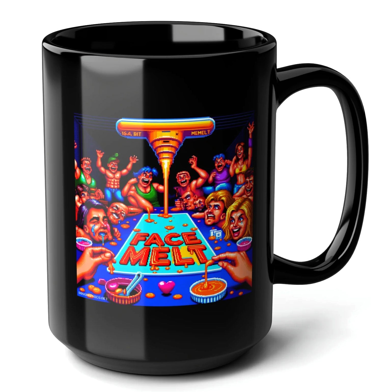 Face Melt Table Game Black Mug (15oz) - best gift for video gamers-15oz-