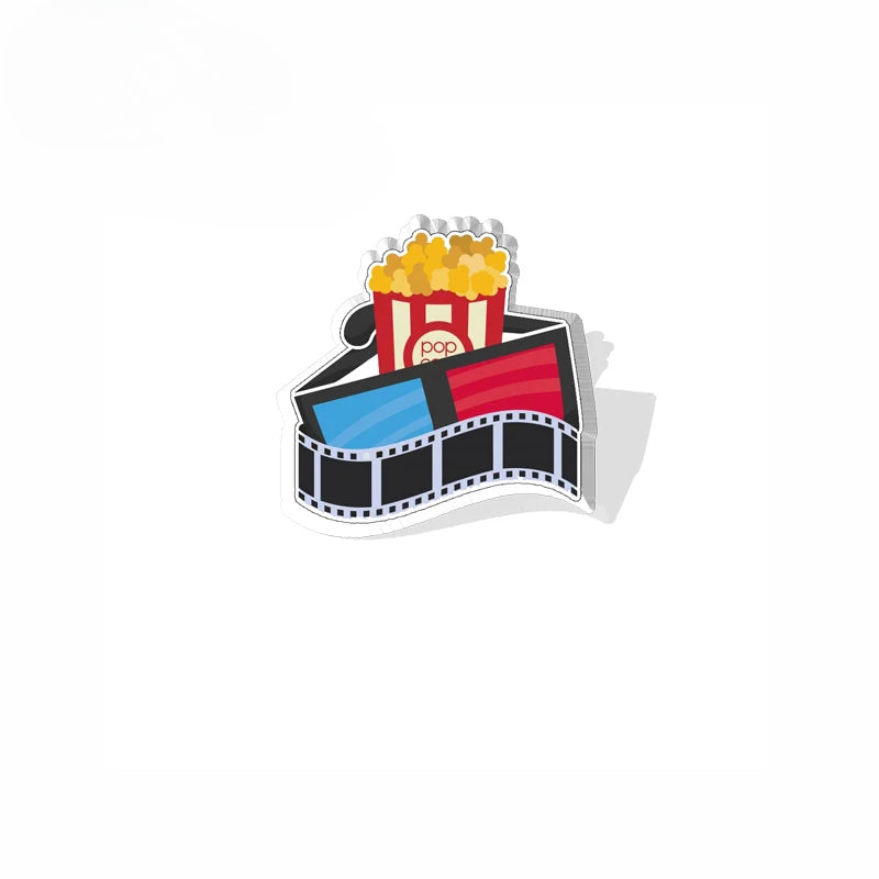 FREE Popcorn? Ultimate Movie Fan Selection: 12 Iconic Film-Themed Pin Brooches-3D GLASSES-