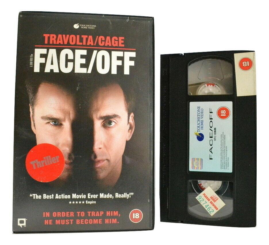 Face/Off: Film By J.Woo - Action Thriller - Large Box - J.Travolta/N.Cage - VHS-