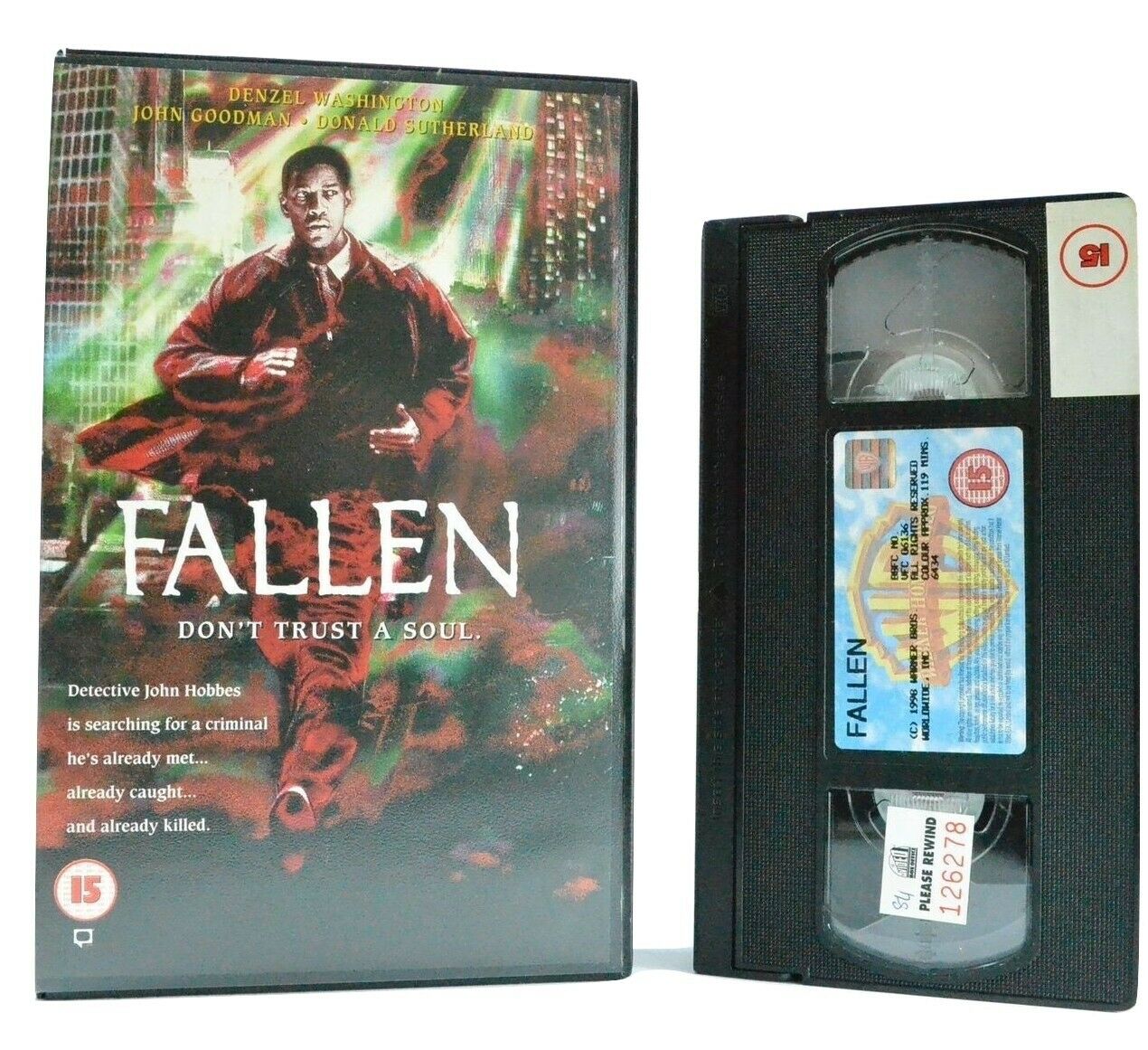 Fallen: Denzel Washington (1998) - Don't Trust A Soul - Thriller Large Box - VHS-