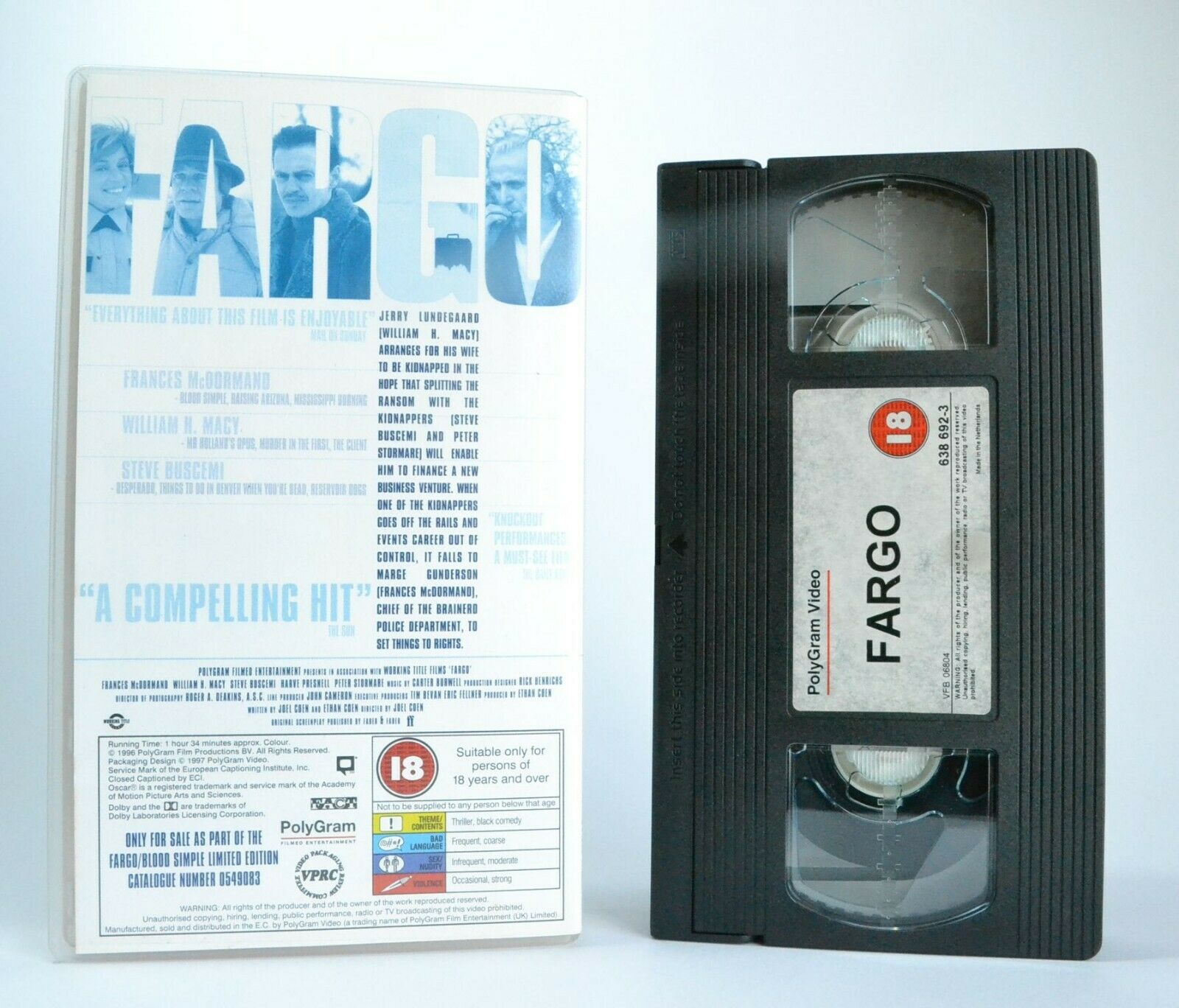 Fargo (1996): By Coen Brothers - Dead Cold Black Comedy - Steve Buscemi - VHS-