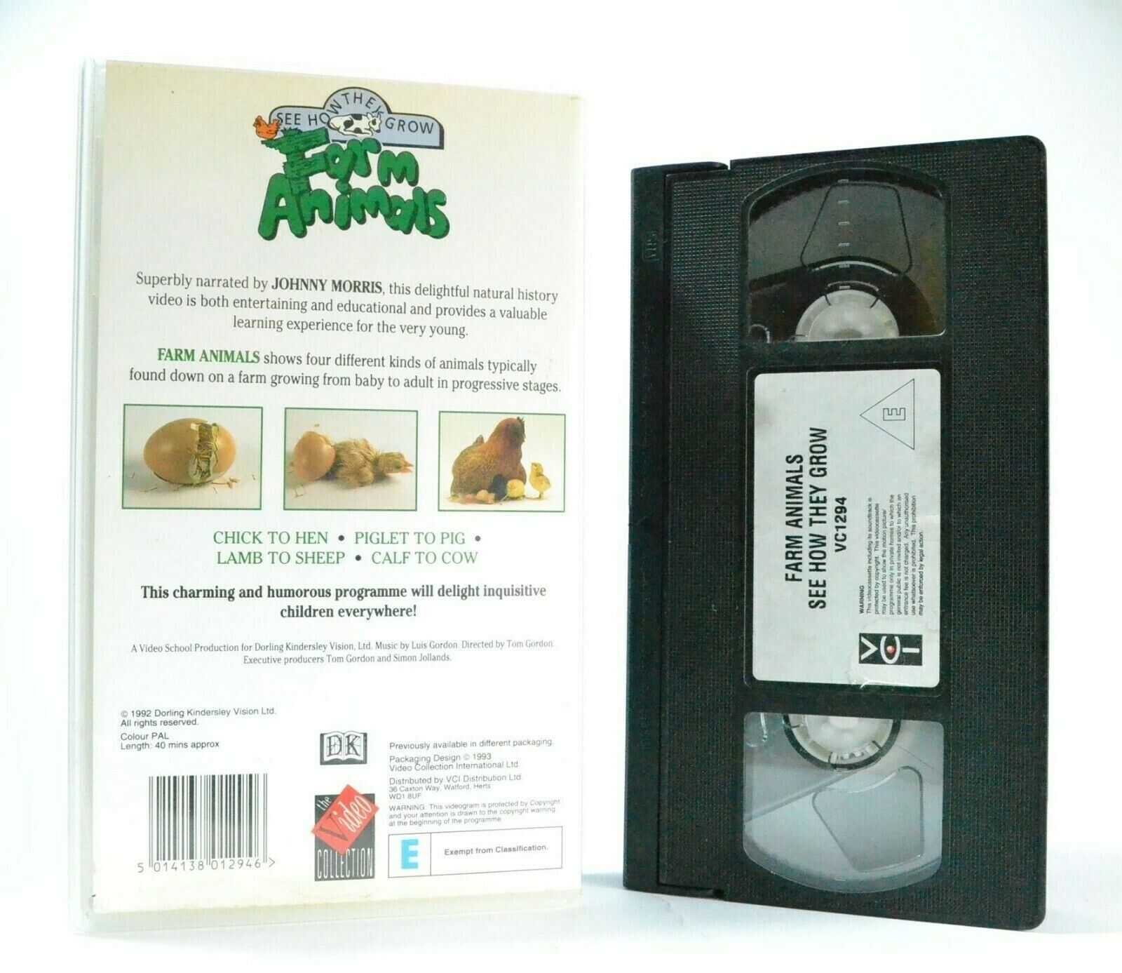 Farm Animals: Narrated By J.Morris - Educational - Natural History - Kids - VHS-