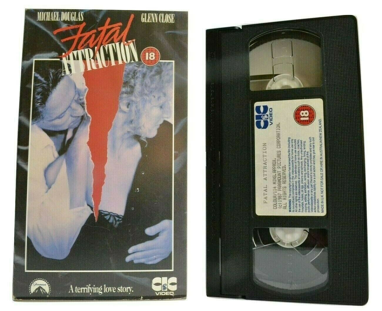 Fatal Attraction (1987): Erotic Thriller - Michael Douglas / Glenn Close - Pal VHS-