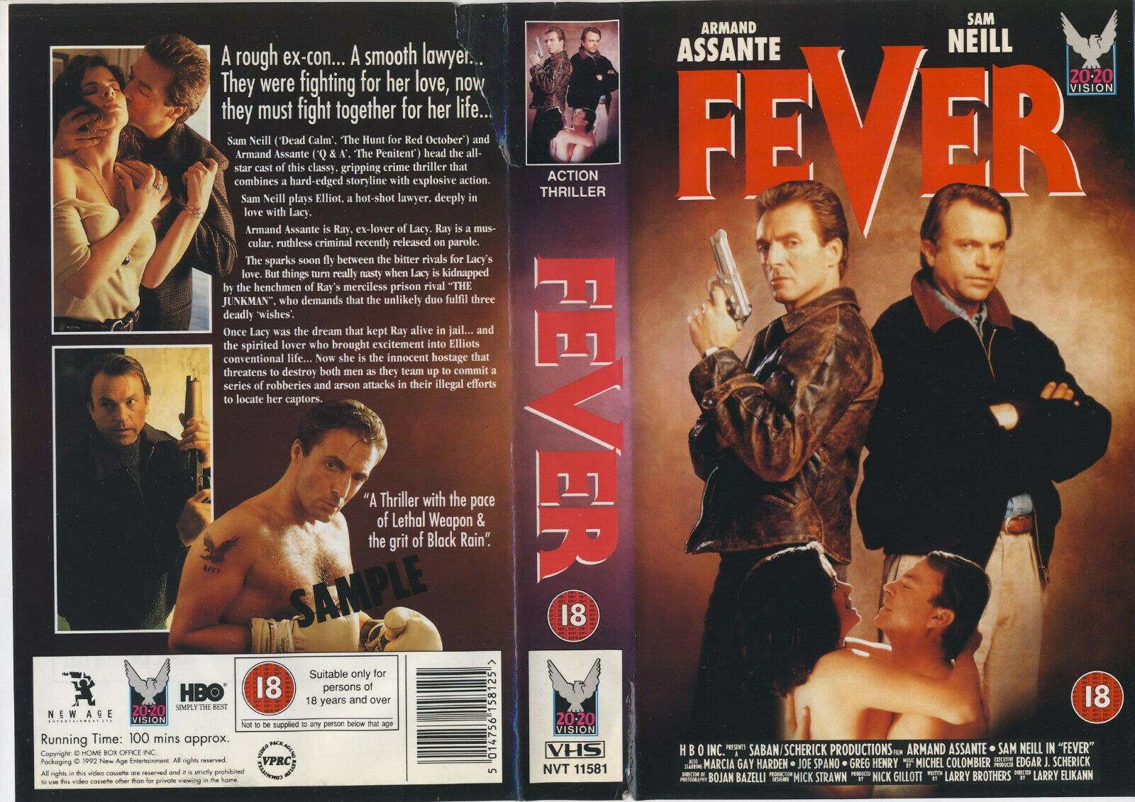 Fever - Time Coded Sample - Armand Assante - 20/20 - Action Drama - 1992 Pal VHS-