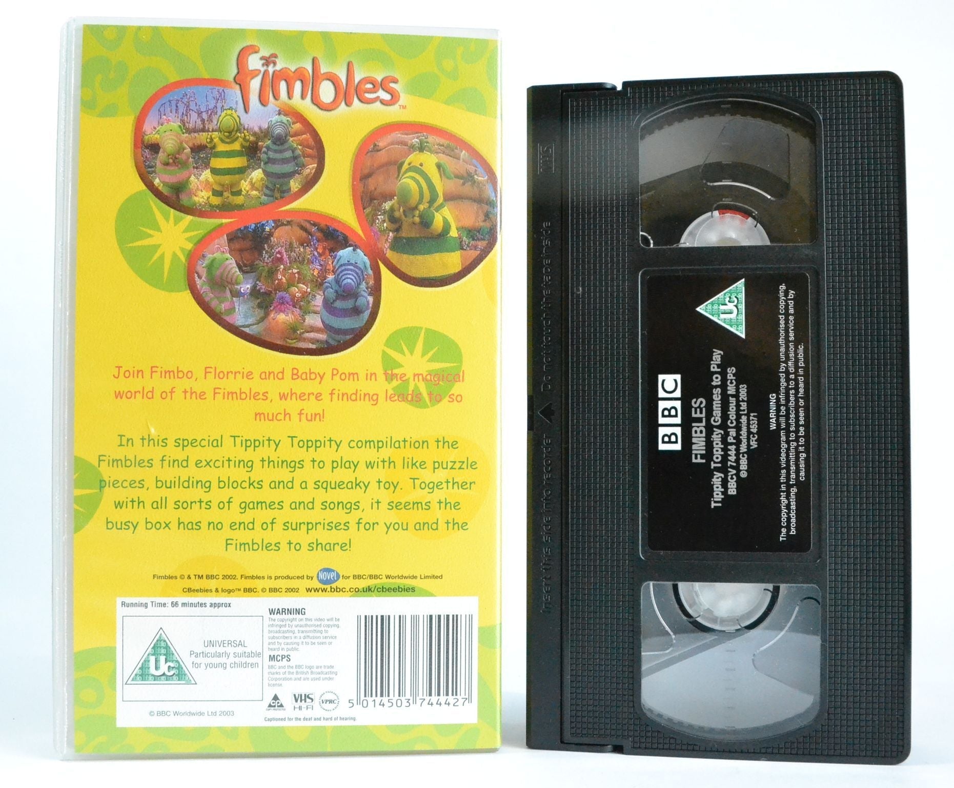 Fimbles: Tippity Toppity Games To Play +3 Extra Songs For Children - Age 2-4 - VHS-