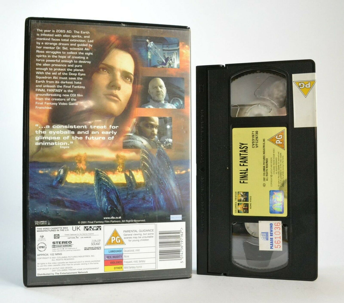 Final Fantasy: The Spirit Within - Animated Sci-Fi (2001) - Large Box - Pal VHS-