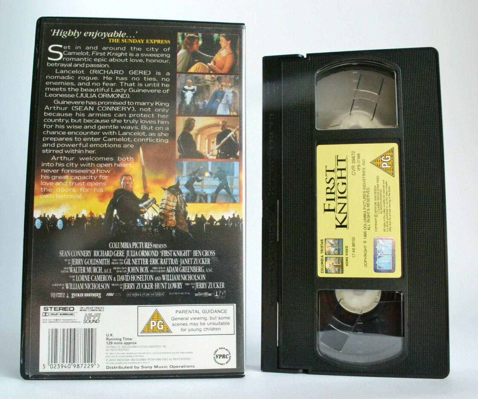 First Knight - Romantic Medieval Adventure - Sean Connery/Richard Gere - Pal VHS-