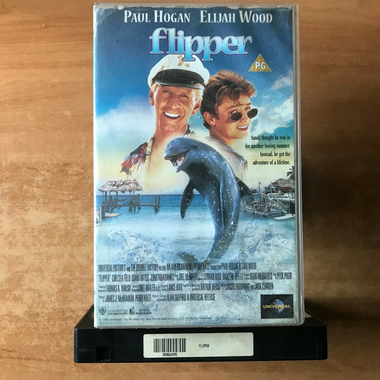 Flipper (1996): Florida Adventure [Large Box] Rental - Elijah Wood - Pal VHS-