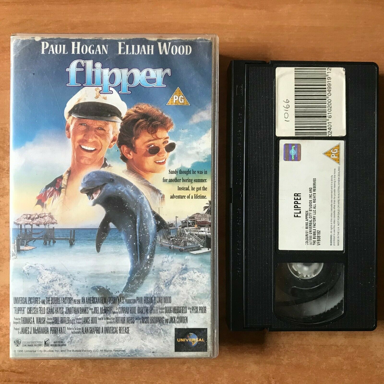 Flipper (1996): Florida Adventure [Large Box] Rental - Elijah Wood - Pal VHS-