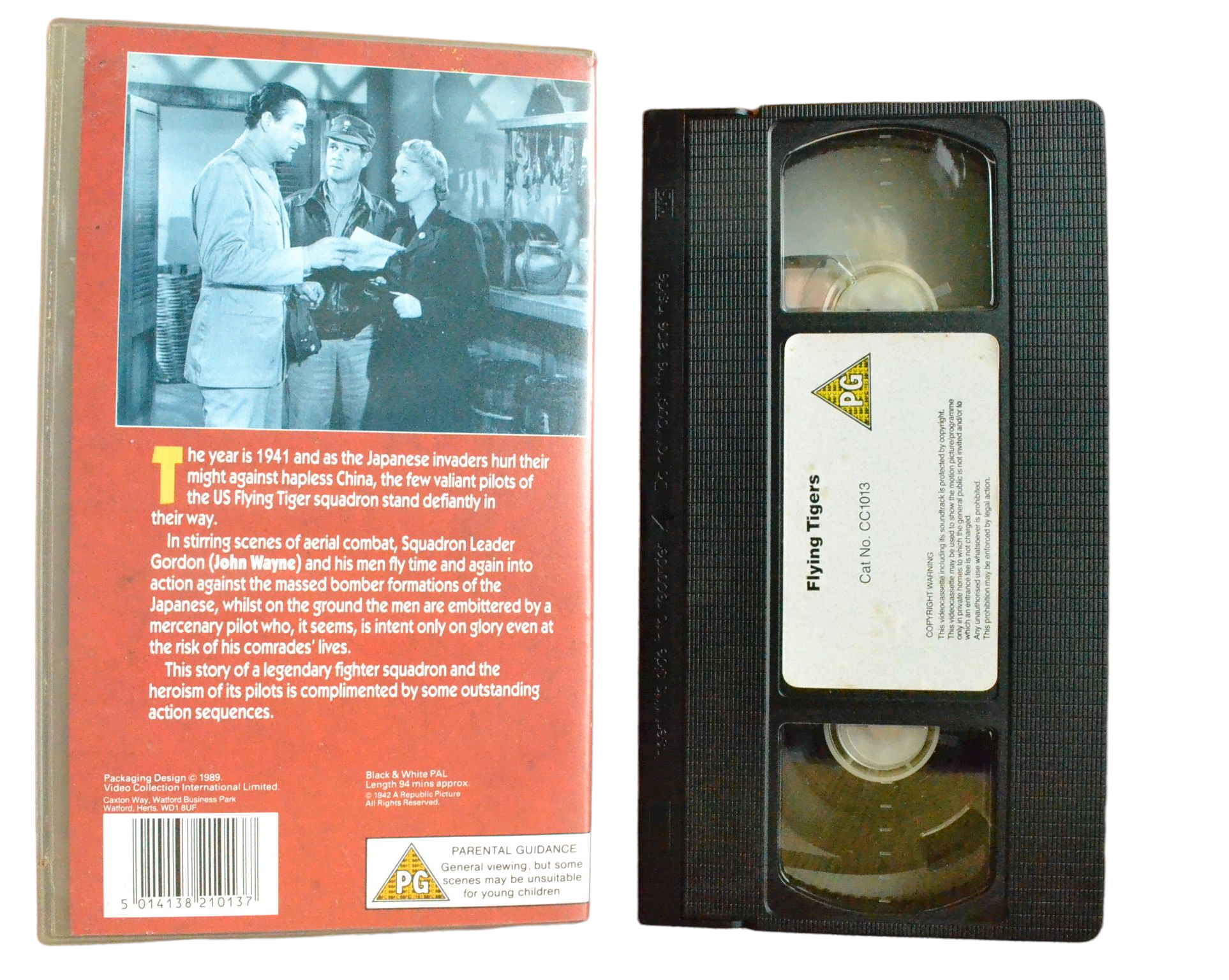 Flying Tigers - John Wayne - Cinema Club - Vintage - Pal VHS-