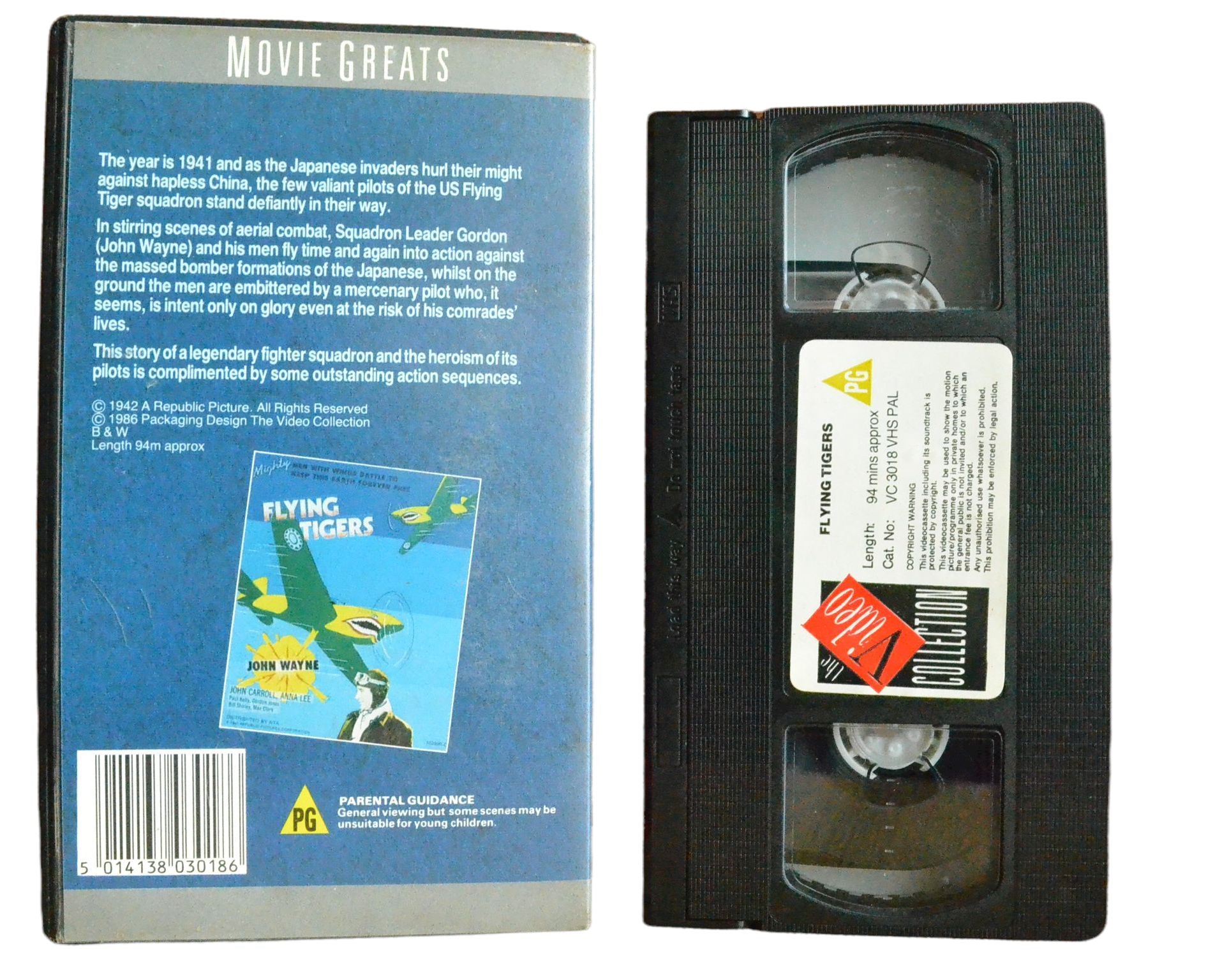 Flying Tigers - John Wayne - The Video Collection - Vintage - Pal VHS-