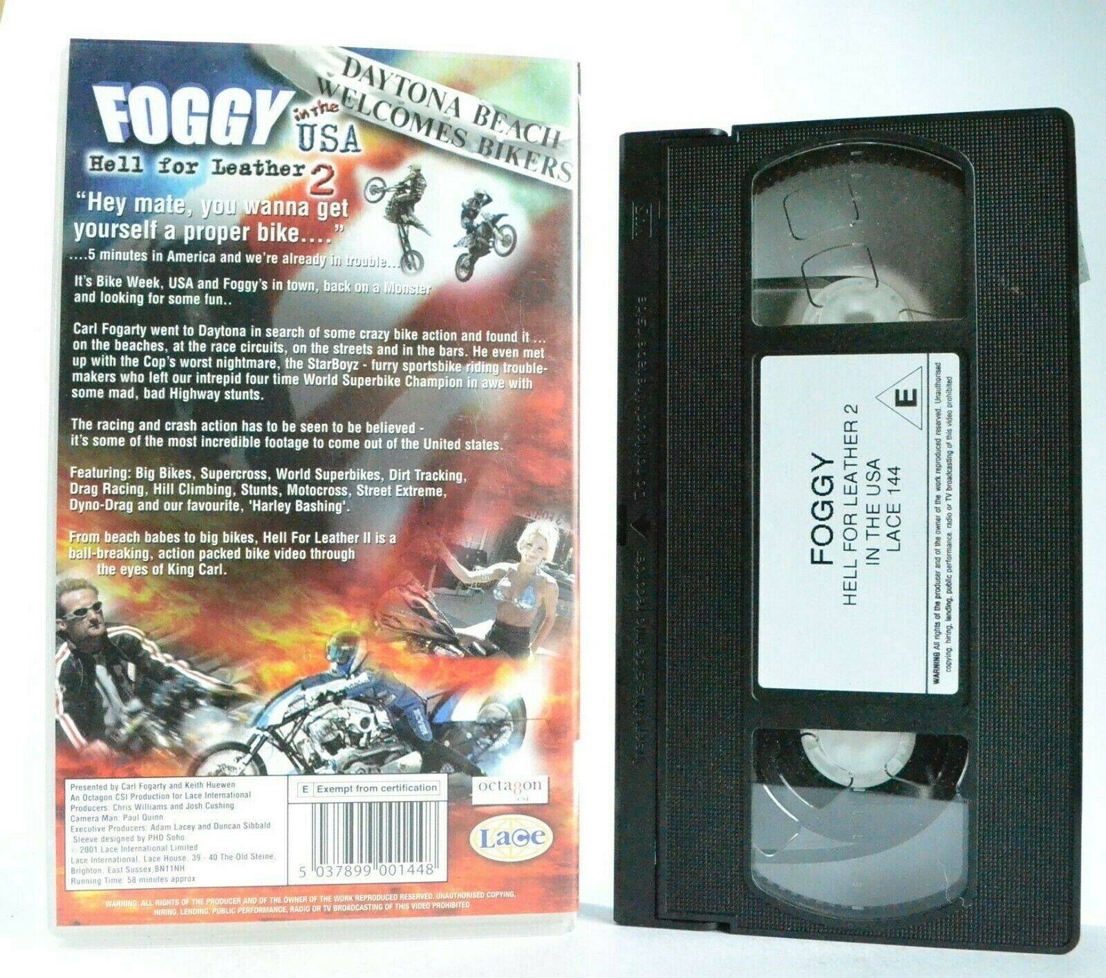 Foggy: Hell For Leather 2 In The USA - Crazy Bike Action - Carl Fogarty - VHS-