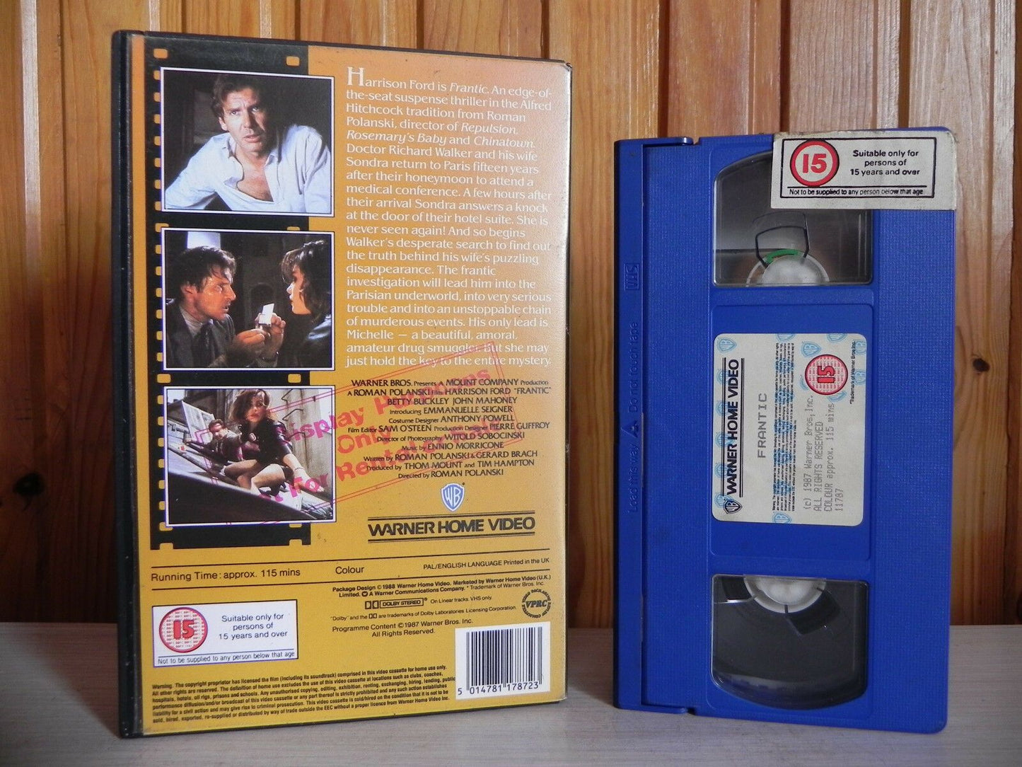 Frantic: Director Roman Polanski - Warner Home - Thriller - Harrison Ford - VHS-