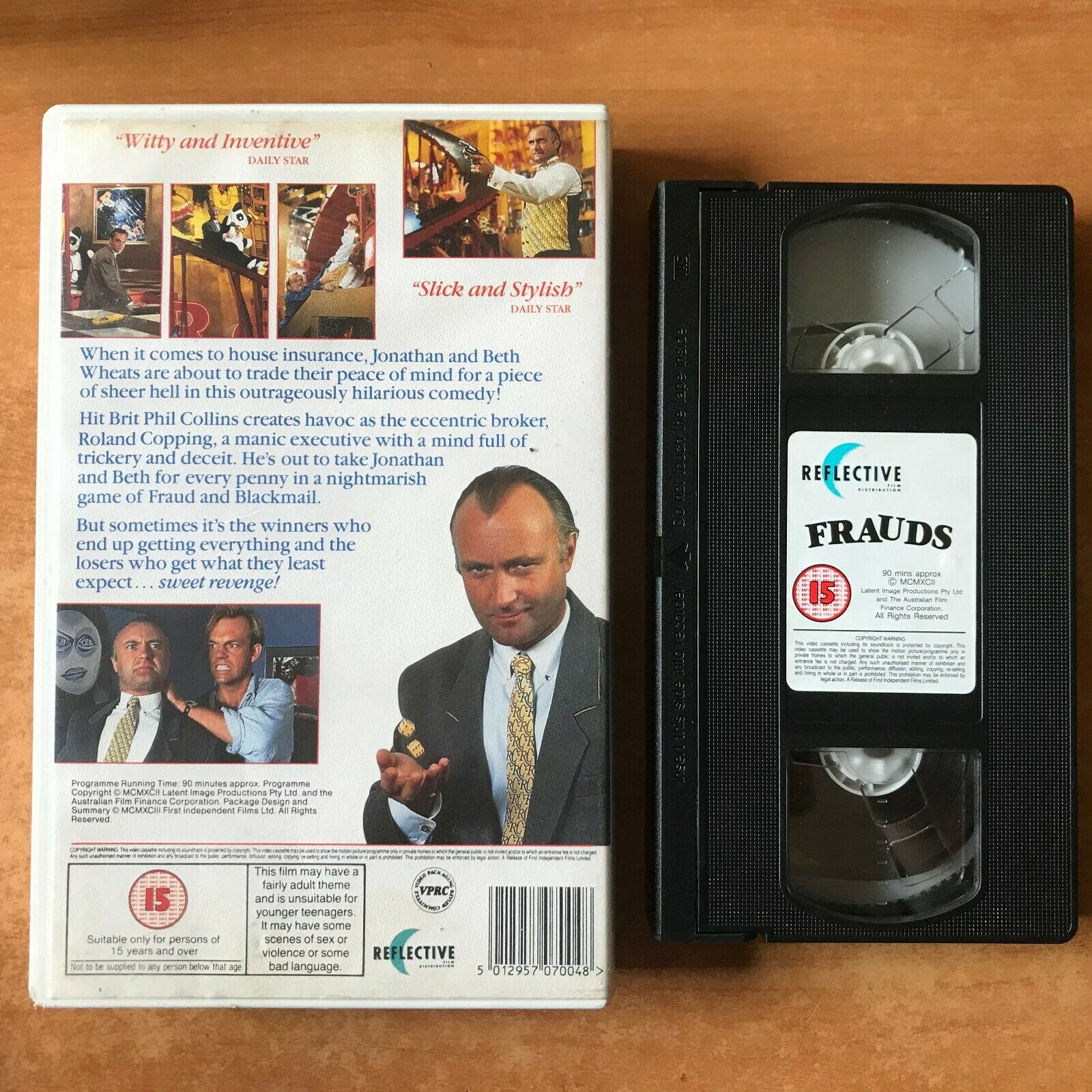 Frauds (1993) Crime Thriller [Big Box] Rental; Phil Collins / Hugo Weaving - OOP VHS-