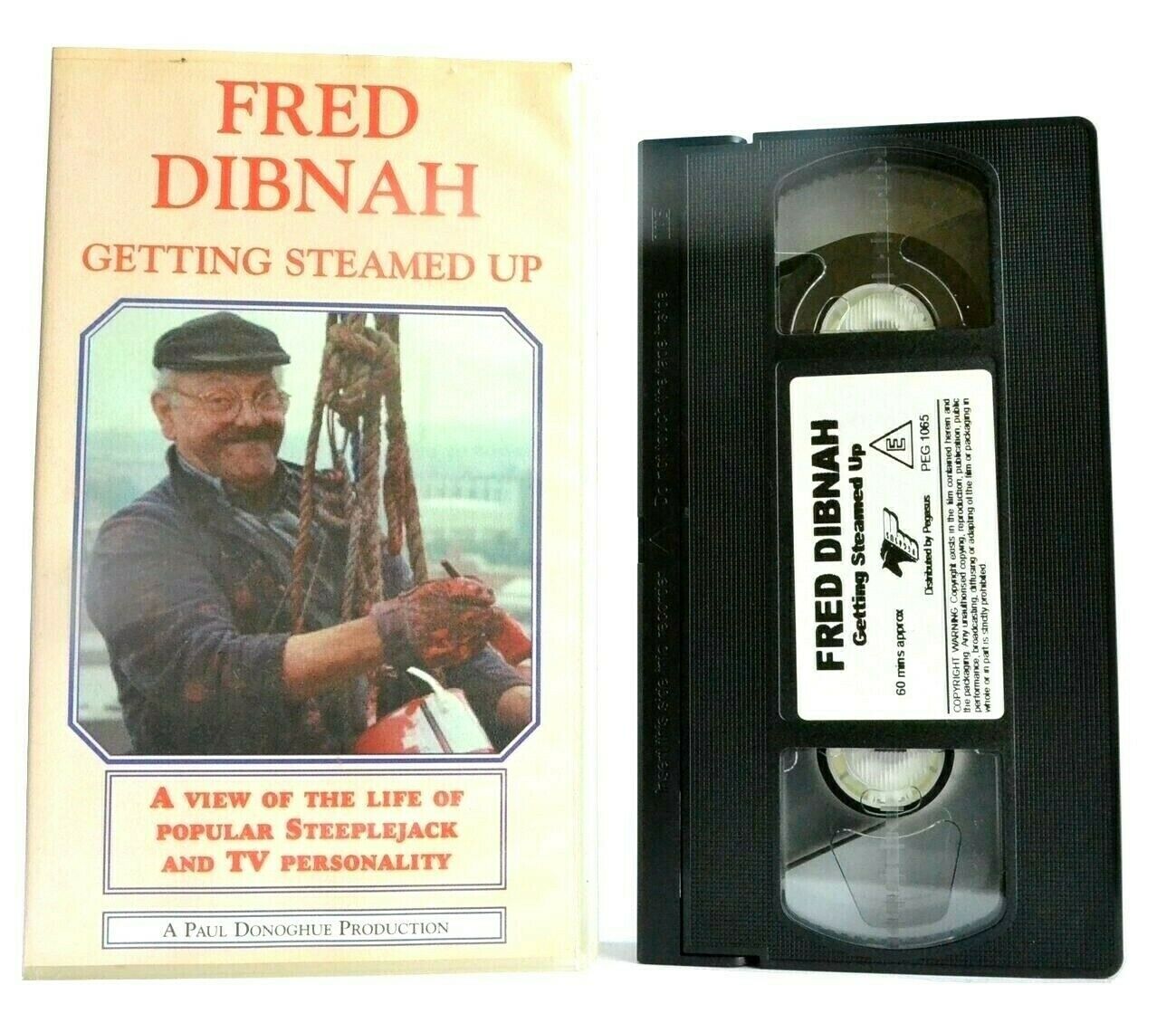 Fred Dibnah: Getting Steames Up - Popular Steeplejack - TV Personality - Pal VHS-