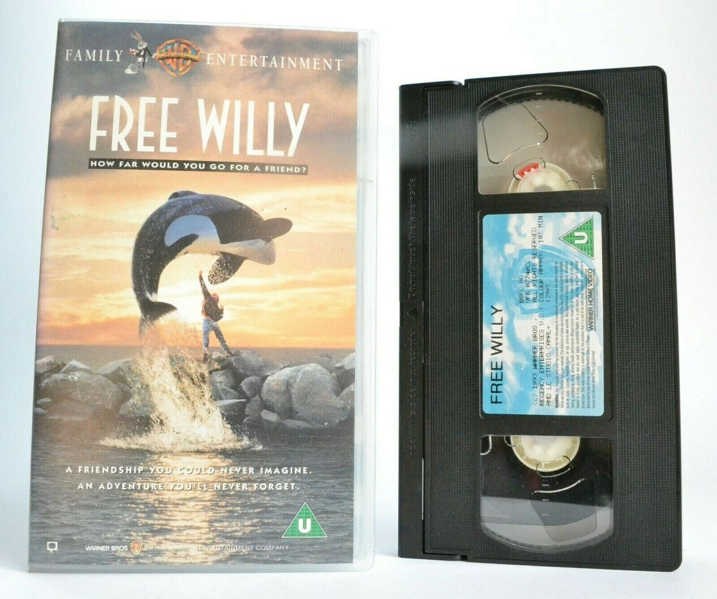 Free Willy (1993) - Family Drama -<Warner Bros>- Michael Madsen - Kids - Pal VHS-