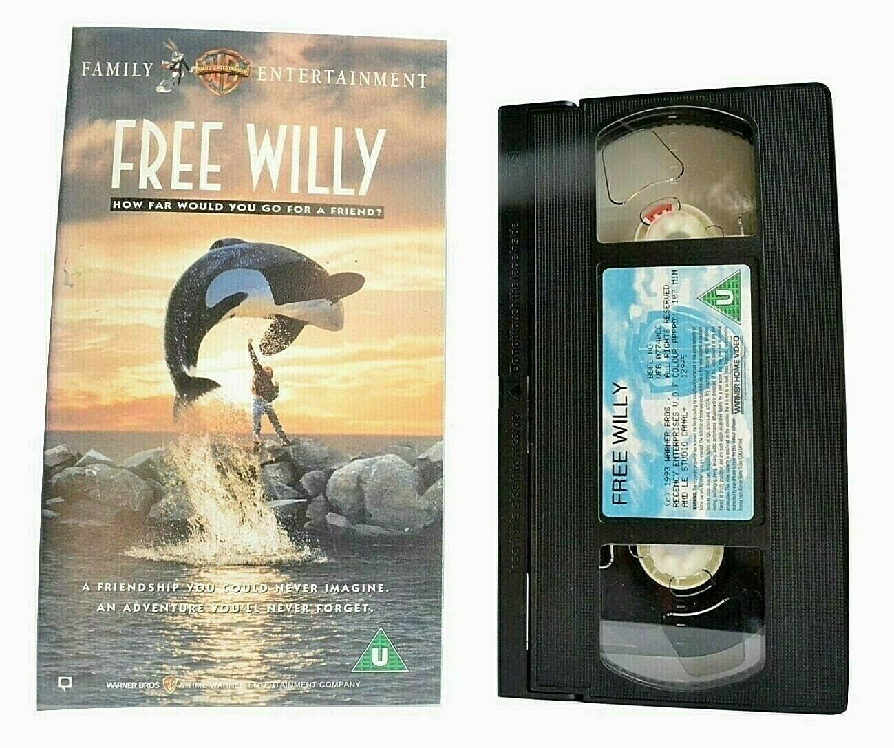 Free Willy (1993) - Family Drama -<Warner Bros>- Michael Madsen - Kids - Pal VHS-