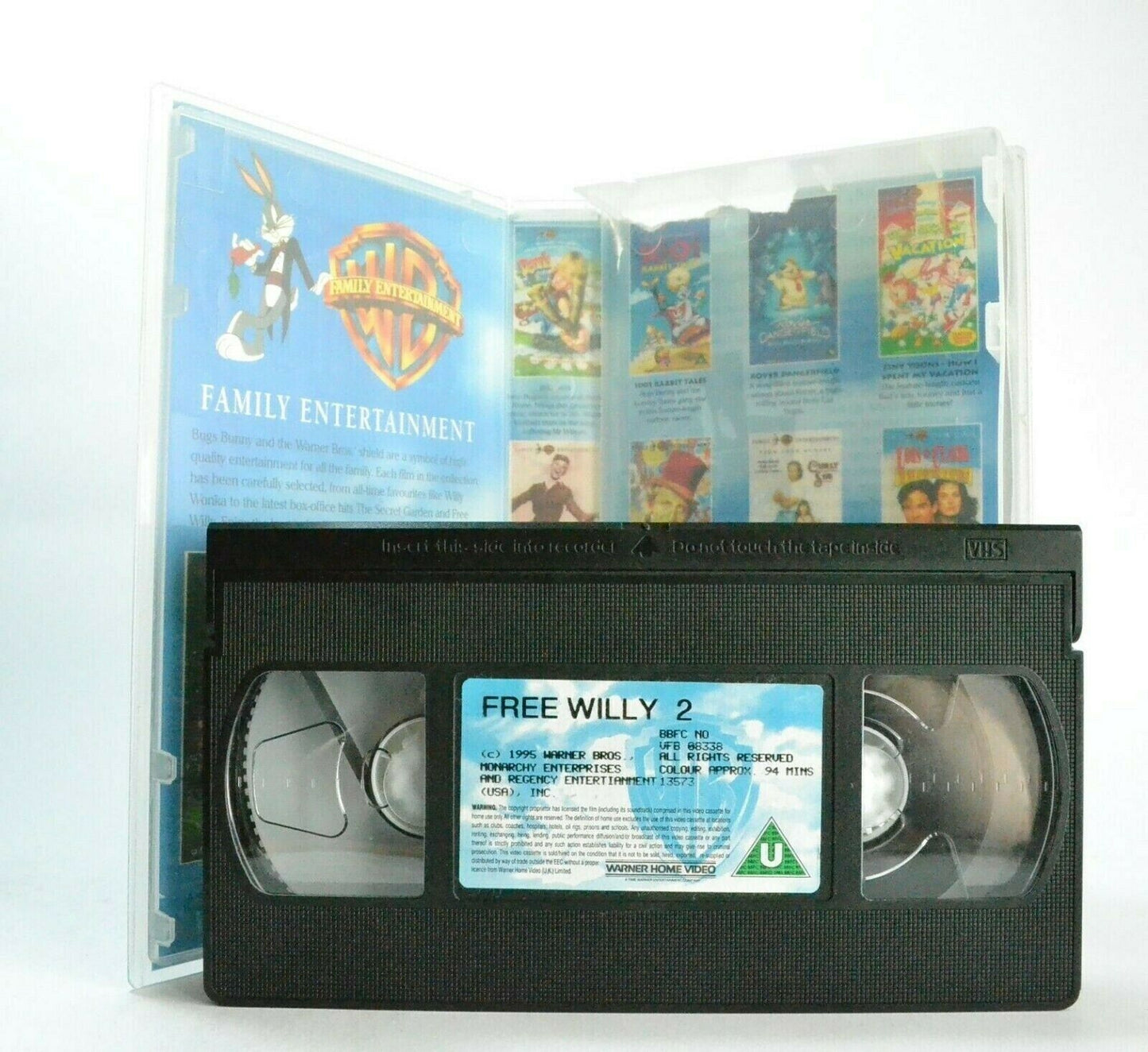 Free Willy 2: Warner (1995) - Family Film - Thrill Adveture - Children's - VHS-