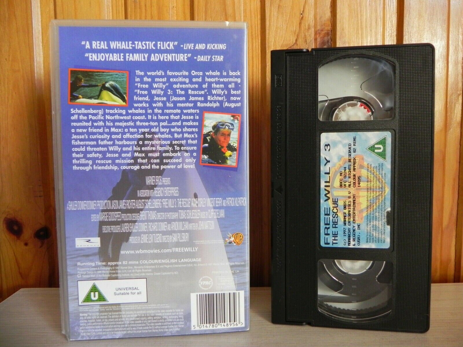 Free Willy 3: The Rescue (1997) - Adventure/Family Film - Children's - Pal VHS-