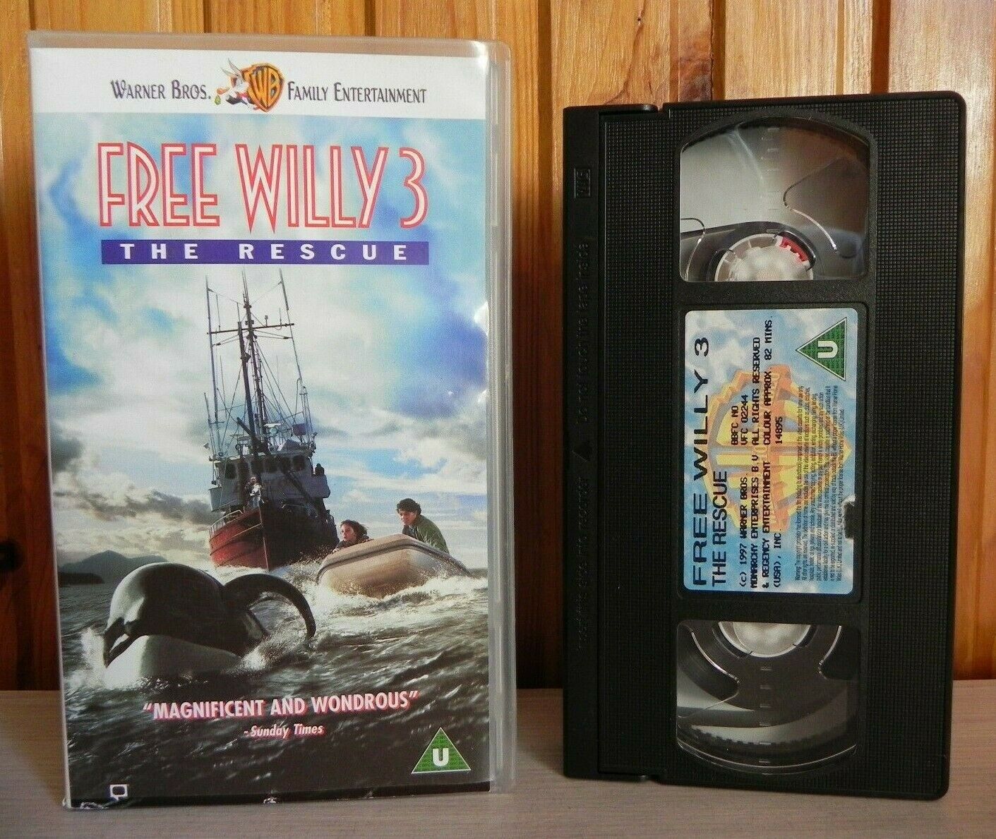 Free Willy 3: The Rescue (1997) - Adventure/Family Film - Children's - Pal VHS-