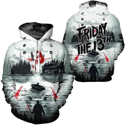 Friday the 13th Hoodie - Camp Crystal Lake - Hoodie Club for 80s Horror Lovers-L-LM3H23162SY107-