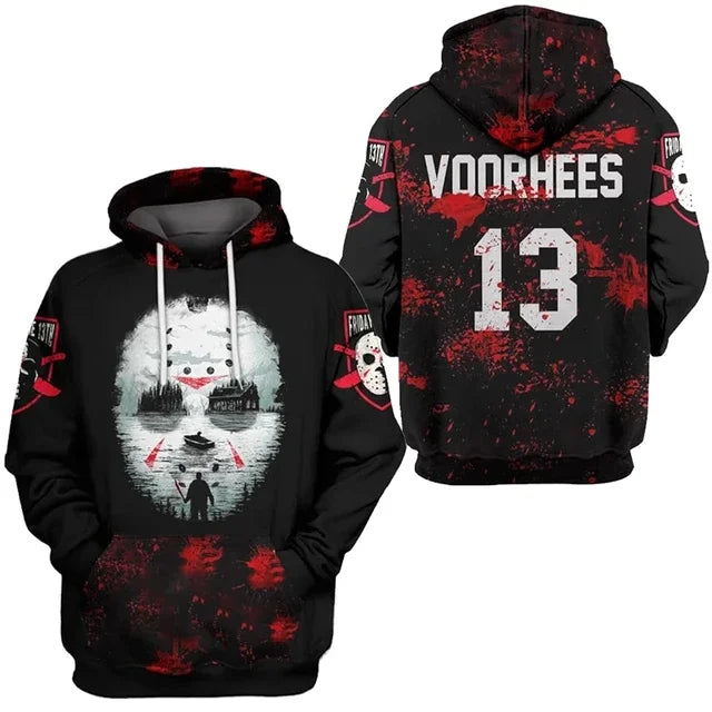 Friday the 13th Hoodie - Camp Crystal Lake - Hoodie Club for 80s Horror Lovers-L-LM3H23162SY108-