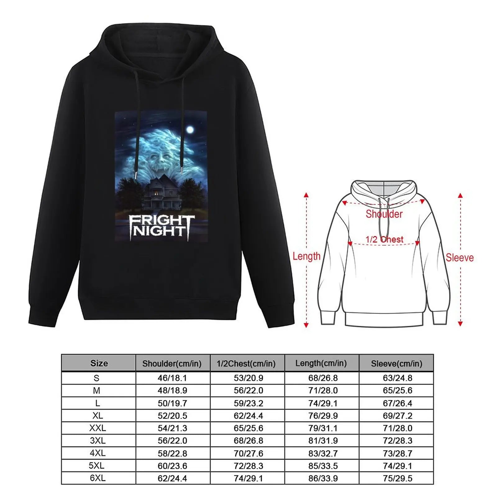 Fright Night Pullover Hoodie - Anime Graphic - Fun Hoodie for Autumn Lovers-