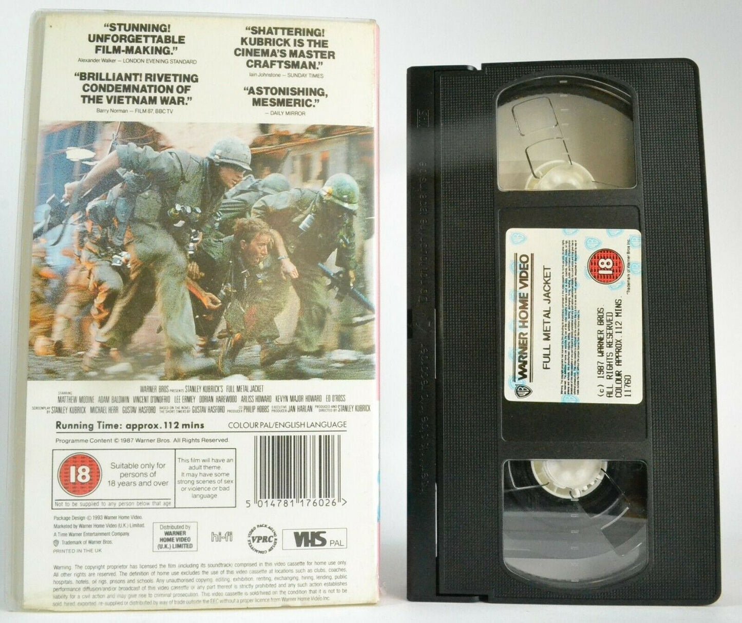 Full Metal Jacket (1987); [Stanley Kubrick] War Drama >>Born To Kill<< - Pal VHS-