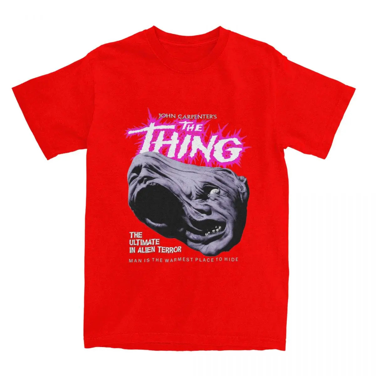 Funny Horror Sci-Fi Movie T-Shirts - The Thing - John Carpenter-Red-L-