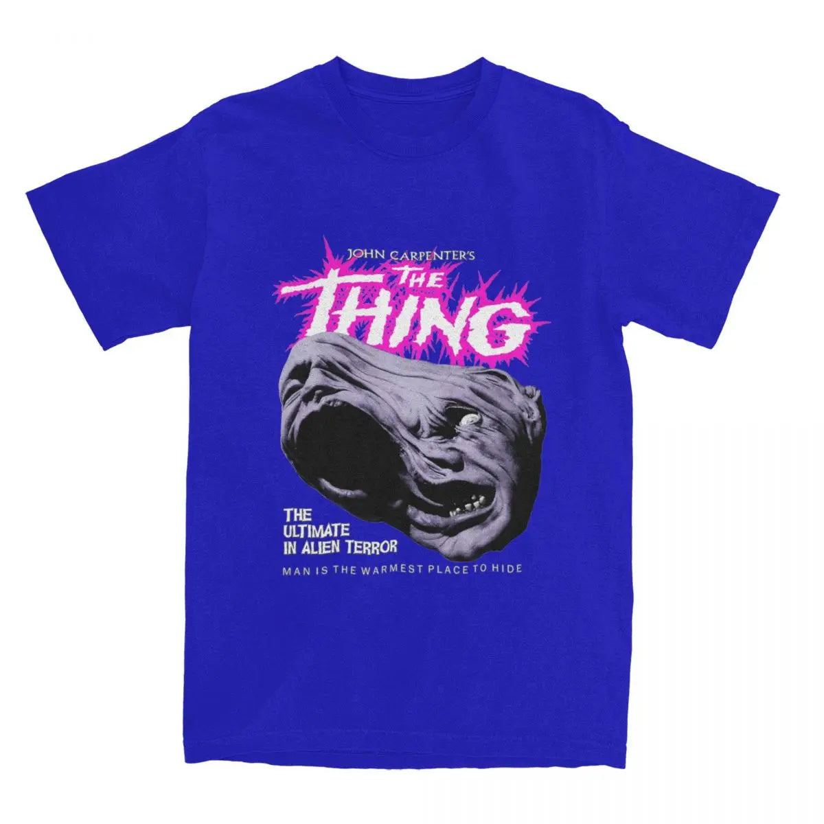 Funny Horror Sci-Fi Movie T-Shirts - The Thing - John Carpenter-Blue-M-