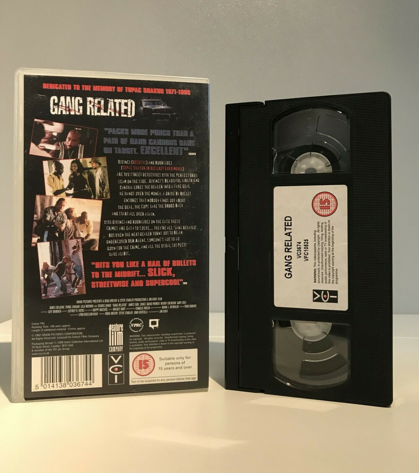 Gang Related: Tupac Shakur Last Film - Crime Thriller - James Belushi - Pal VHS-