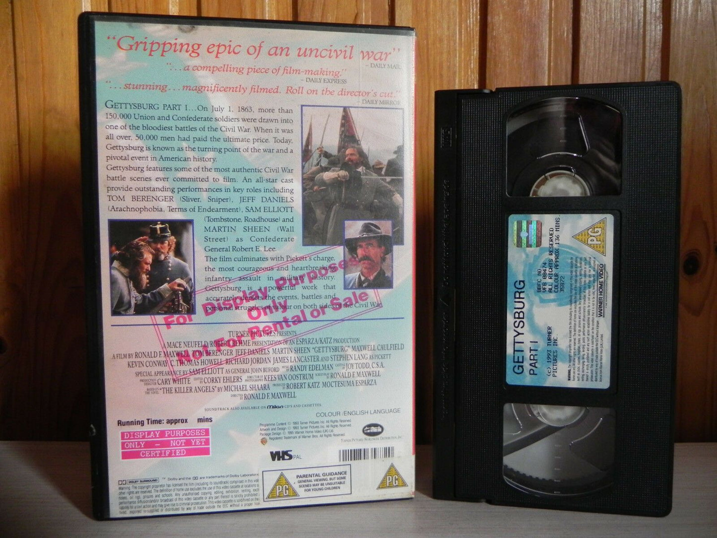 Gettysburg Part 1: Tom Berenger / Jeff Daniels; Drama [Large Box] Civil War - Pal VHS-