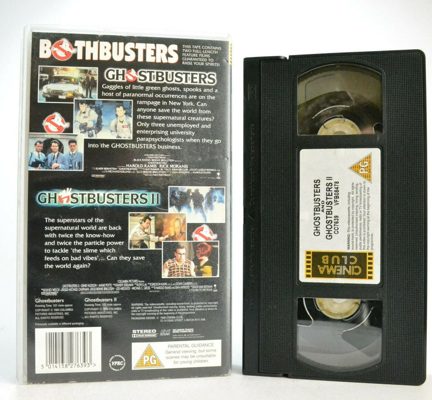 Ghostbusters 1 & 2: Sci-Fi Comedy Smash - Cinema Club Video - Bill Murray - VHS-