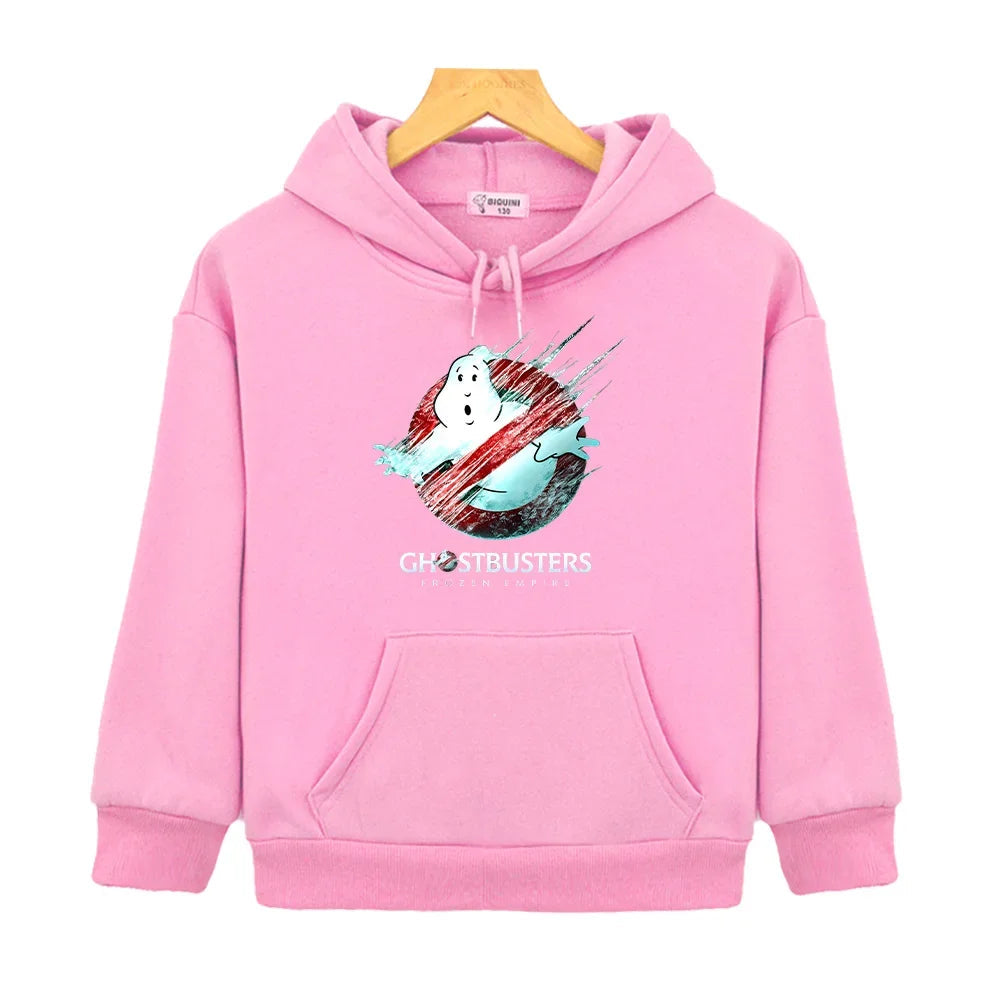 Ghostbusters Frozen Empire Cartoon Sweatshirt for Kids - Fall Windproof Pullover Hoodie-pink-130(height 120CM)-