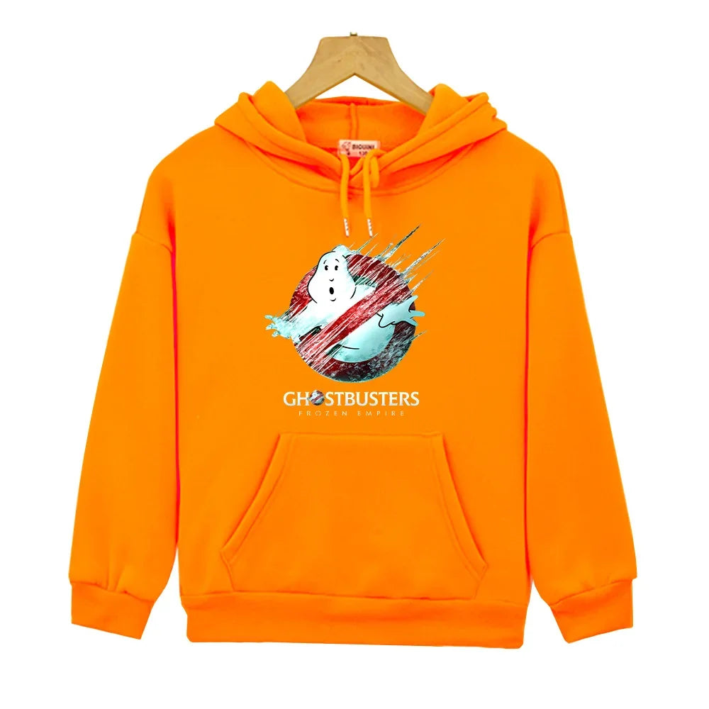 Ghostbusters Frozen Empire Cartoon Sweatshirt for Kids - Fall Windproof Pullover Hoodie-orange-150(height 140CM)-