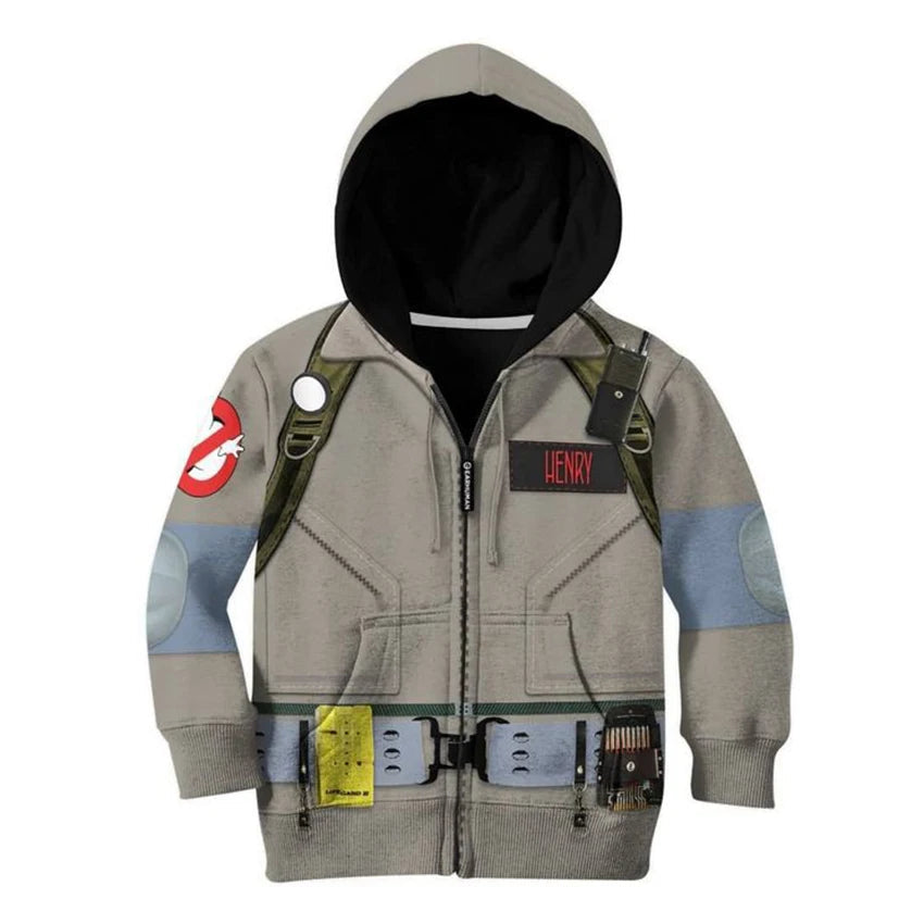 Ghostbusters Halloween Cosplay Costume - Hoodie + Carnival Coat for Kids and Adults-Top 1-S ( for 115-125cm)-